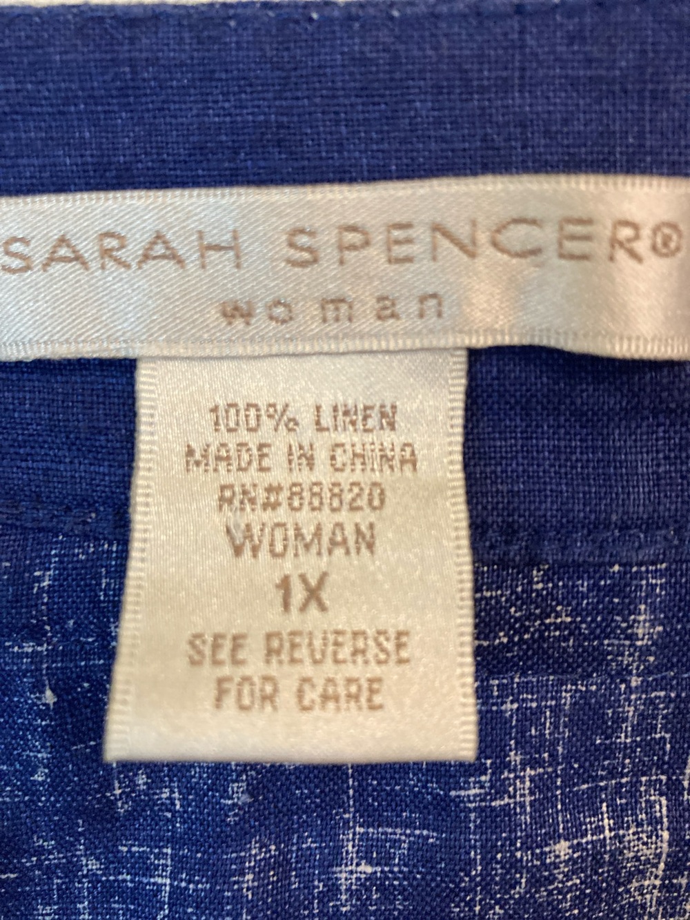 Sarah Spencer Navy and White Linen Tunic - Picture 2 of 8